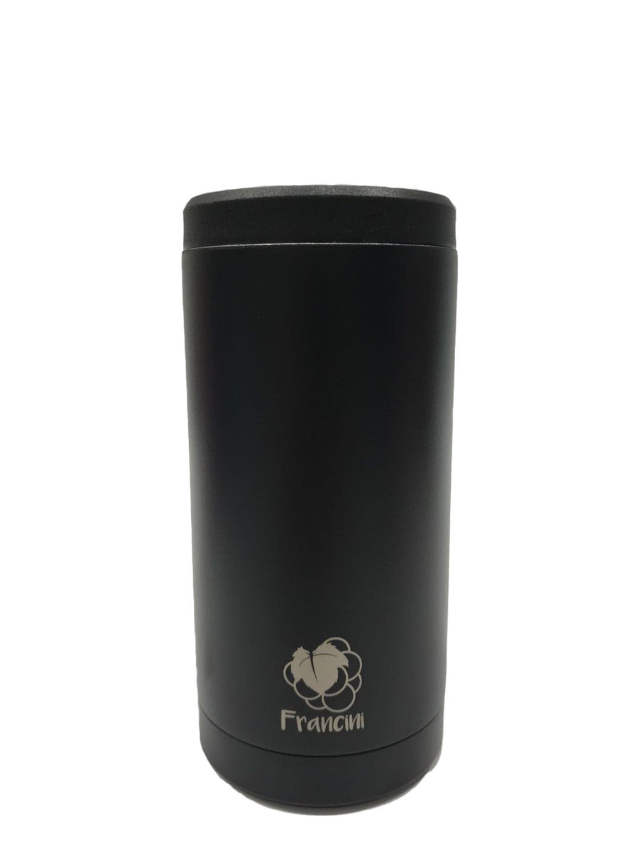Francini Skinny Can Cooler - insulated metal koozie to keep skinny cans like White Claw, Truly, Etc. cold for hours.